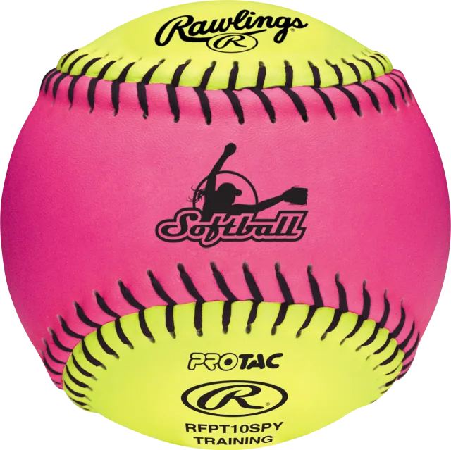 RAWLINGS 10-INCH OPTIC PINK/OPTIC YELLOW INDOOR SOFT TRAINING BALL