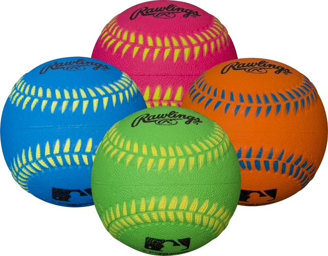 RAWLINGS NEON SPONGE RUBBER BASEBALL - 2 DZ DISPLAY BOX