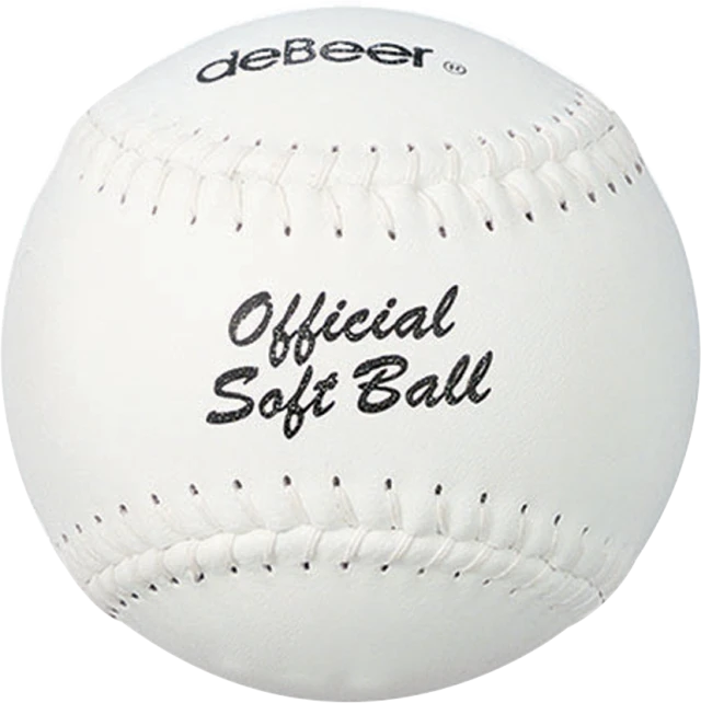 DEBEER 14-INCH WHITE FLATSEAM OFFICIAL SOFTBALL - 6 PK