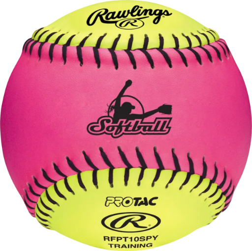 RAWLINGS 10-INCH OPTIC PINK/OPTIC YELLOW INDOOR SOFT TRAINING BALL