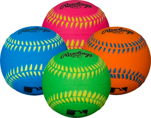 RAWLINGS NEON SPONGE RUBBER BASEBALL - 2 DZ DISPLAY BOX