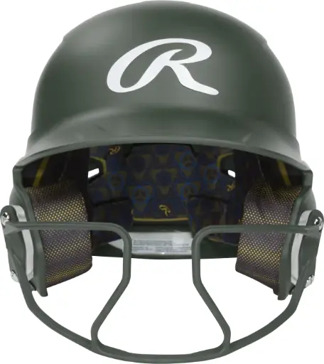 RAWLINGS MACH HI-VIZ JUNIOR MATTE 1-TONE BATTING HELMET WITH ATTACHED VIZSBFG