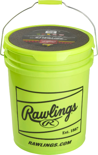 RAWLINGS 6 GALLON COLLEGIATE/HIGH SCHOOL/TRAVEL PRACTICE BALL/BUCKET COMBO - INCLUDES 18 RFPBP12SY