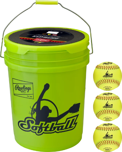 RAWLINGS 6 GALLON COLLEGIATE/HIGH SCHOOL/TRAVEL PRACTICE BALL/BUCKET COMBO - INCLUDES 12 RFPBP12SY